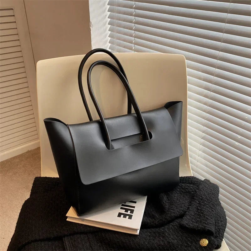 Vvsha Fashion Women Shoulder Bags 2025 New Large Capacity Handbags Simple Retro Tote Bags Solid Color Famous Brand High Quality Bags