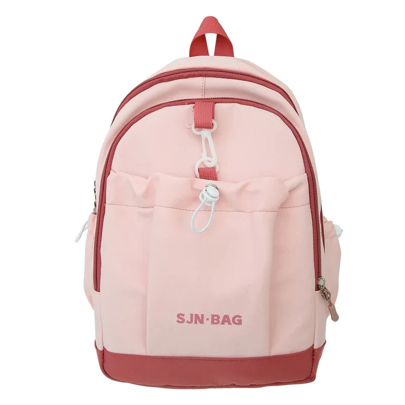 Vvsha Fashion Simple Nylon Color Matching Backpacks 2025 Hot Sale Large Capacity Casual Versatile Durable Schoolbags for Women