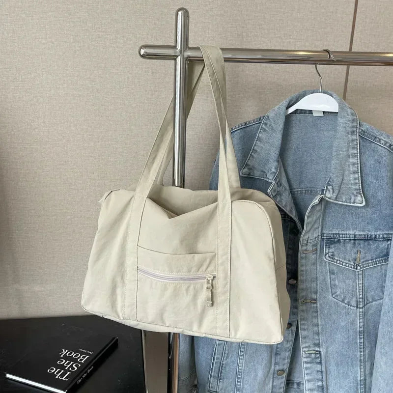Vvsha Casual Large Capaci Nylon Cloth Bag Women 2025 New Fashion Commuter Shoulder Bag Short-Distance Travel Bag Fitness Handbag
