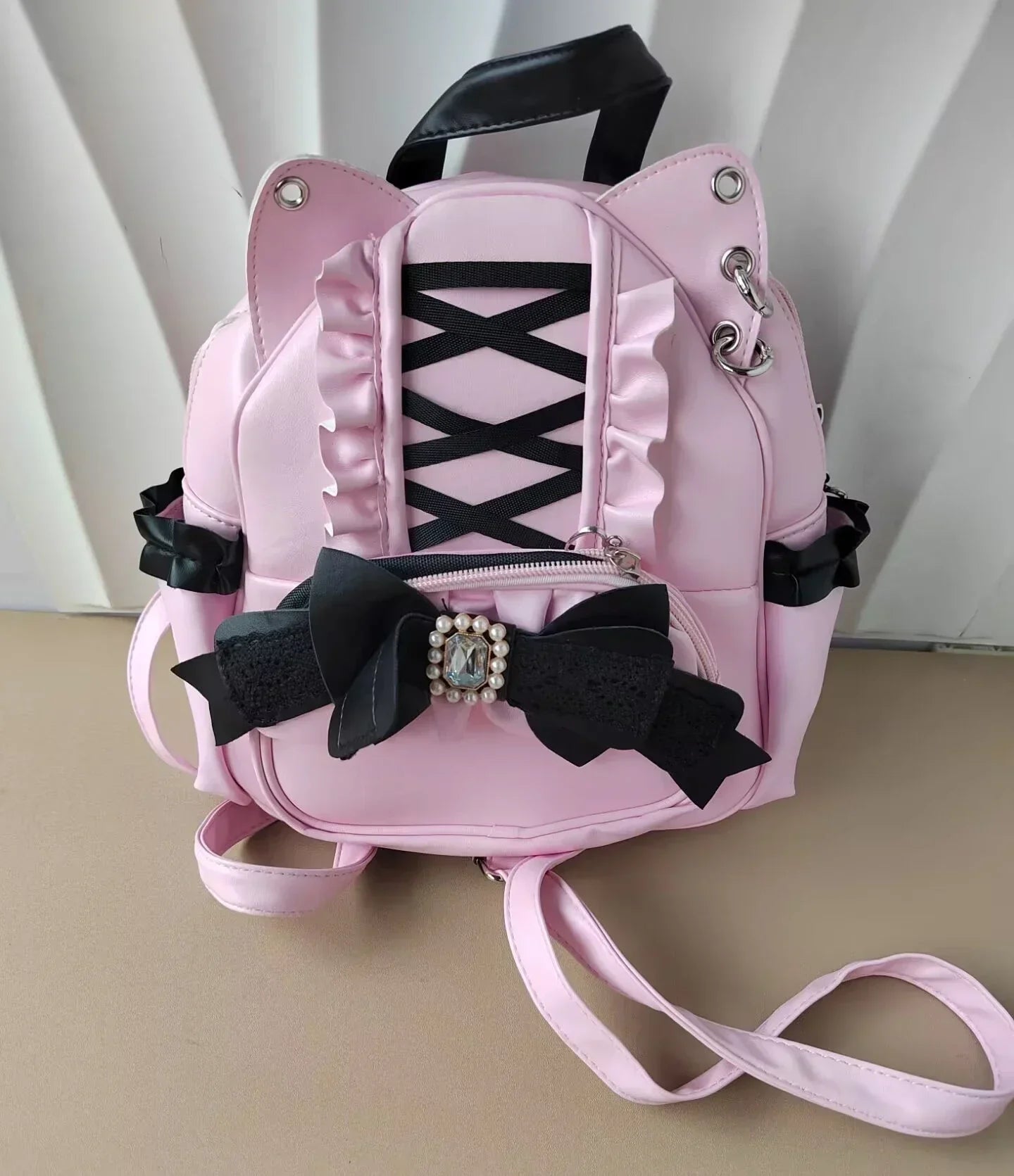 Vvsha Japanese Ita Mochila Lace Cat's Ear School Bag Cute Large Capacity Mochilas Mujer New Bow Women Bags Student Backpack