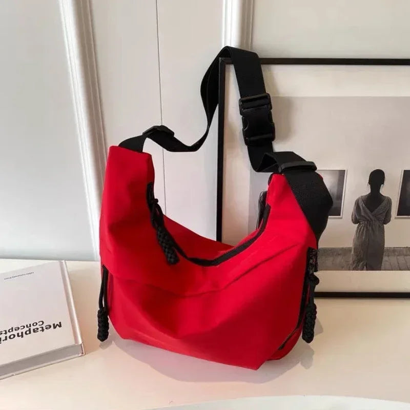 Vvsha Nylon Hobos Crossbody Bags Solid Casual Zipper Women's Bags 2025 Fashion High Capacity Solid Color Single Shoulder Totes Bag