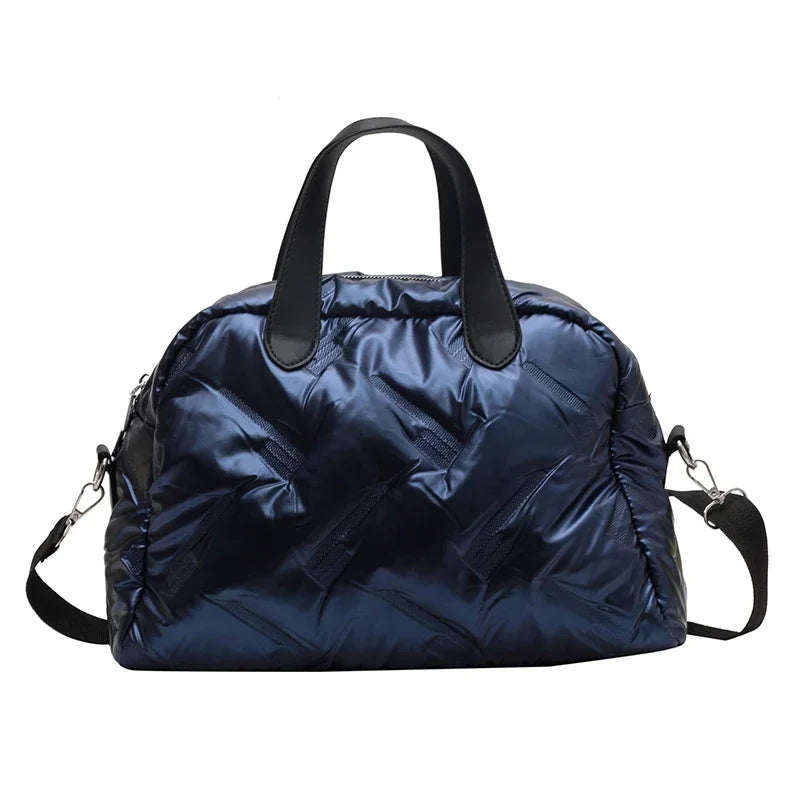 Vvsha Women Winter Shoulder Bags Space Down Bags Cotton Padded Puffer Large Fashion CrossbodyBag Female Puffy Clutch Christmas Bag