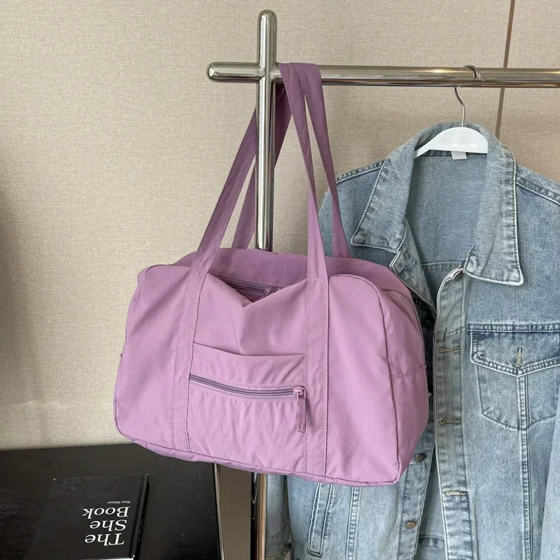 Vvsha Casual Large Capaci Nylon Cloth Bag Women 2025 New Fashion Commuter Shoulder Bag Short-Distance Travel Bag Fitness Handbag