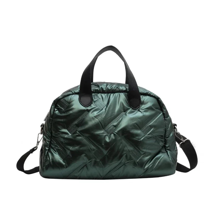 Vvsha Women Winter Shoulder Bags Space Down Bags Cotton Padded Puffer Large Fashion CrossbodyBag Female Puffy Clutch Christmas Bag