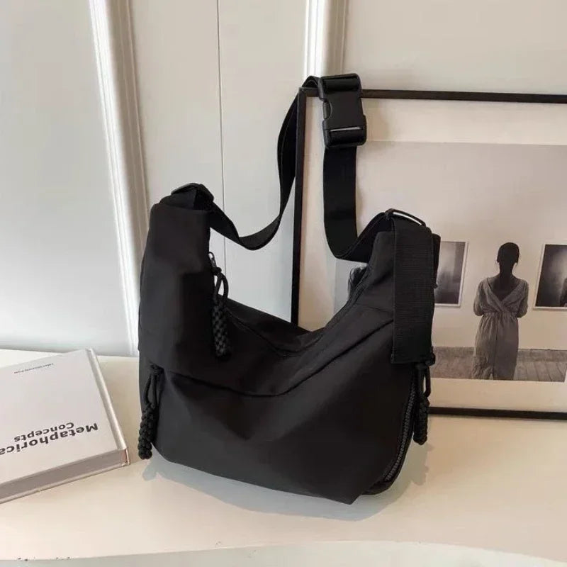 Vvsha Nylon Hobos Crossbody Bags Solid Casual Zipper Women's Bags 2025 Fashion High Capacity Solid Color Single Shoulder Totes Bag
