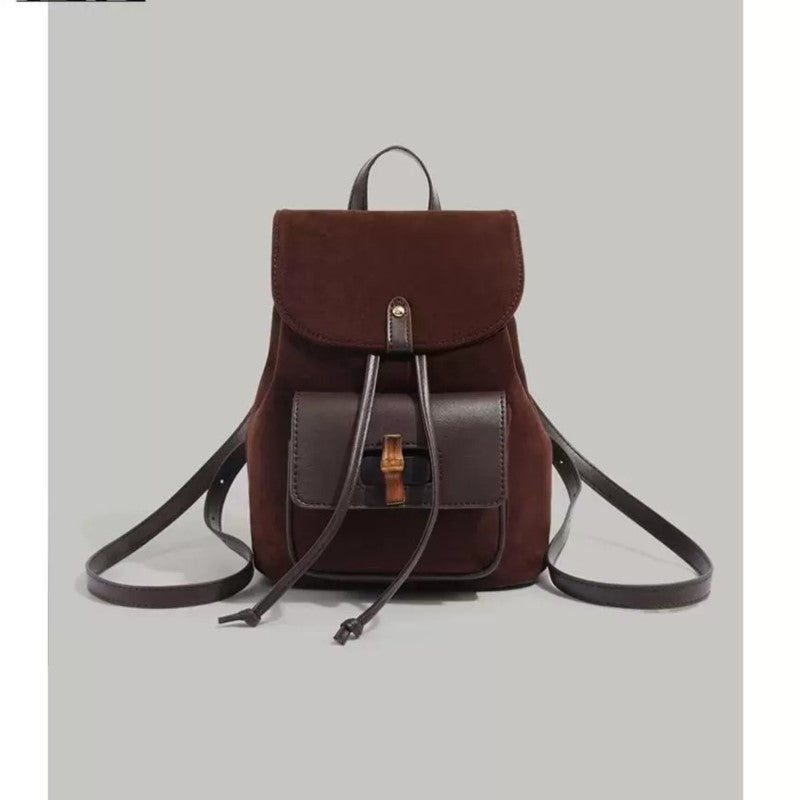 Vvsha Hot Girls Brown Mini Backpack Women New Retro Versatile Suede Chic Y2k Backpacks Female Vintage Casual Mochila Aesthetic