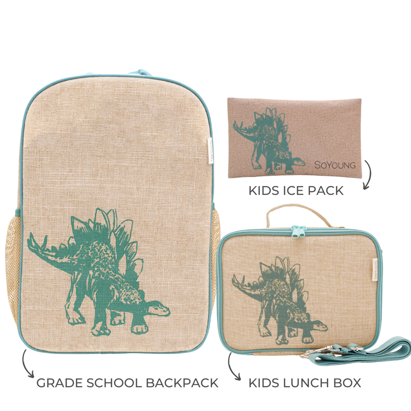 Green Stegosaurus Grade School Bundle - 3pc