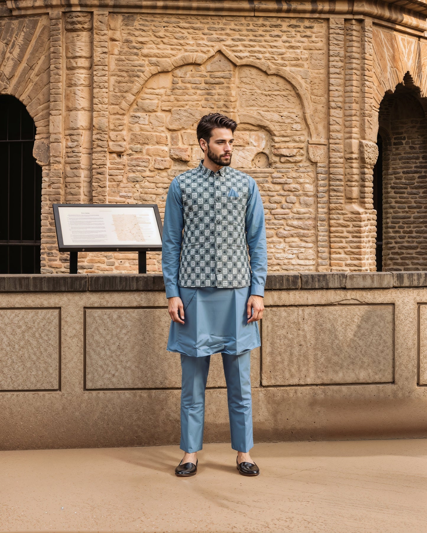 Kurta With Pyjama & Nehru Jacket