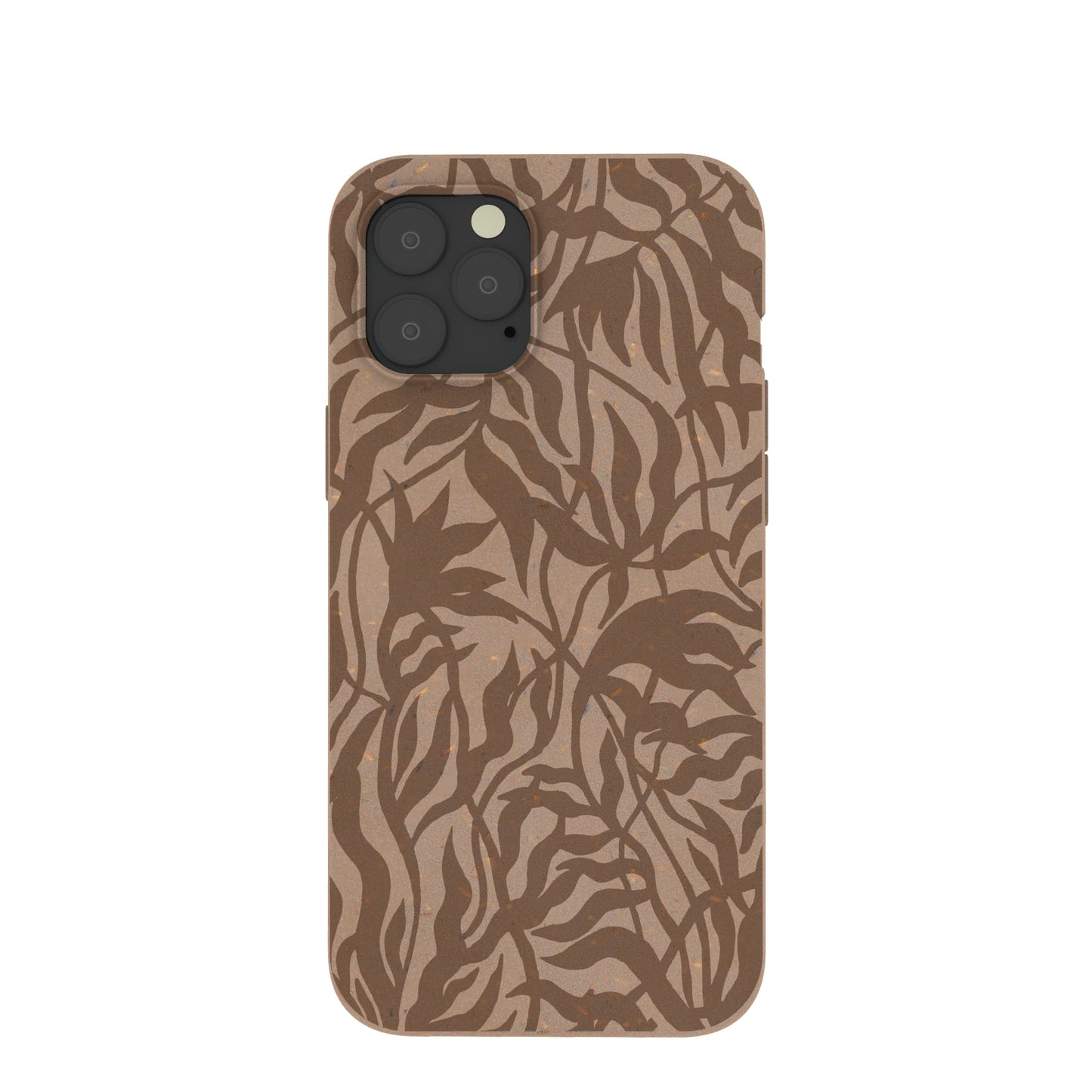 Chocolate Brown Rustic Leaves iPhone 12 Pro Max Case