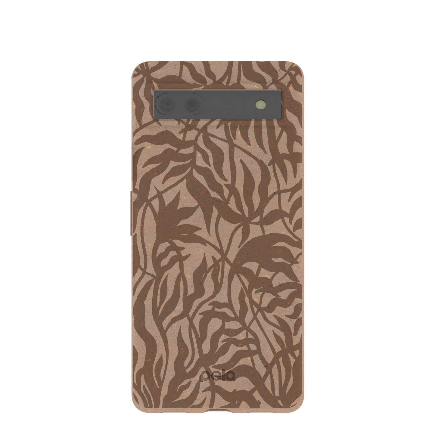 Chocolate Brown Rustic Leaves Google Pixel 6a Case