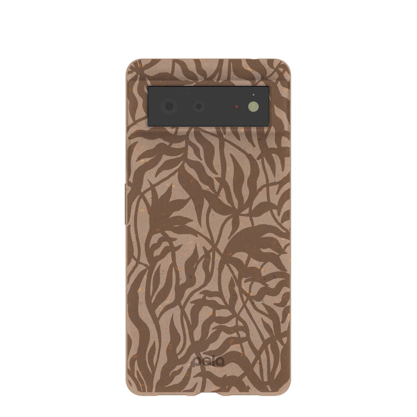 Chocolate Brown Rustic Leaves Google Pixel 6 Case