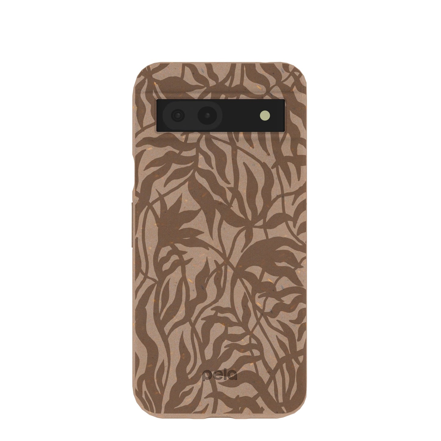 Chocolate Brown Rustic Leaves Google Pixel 8a Case