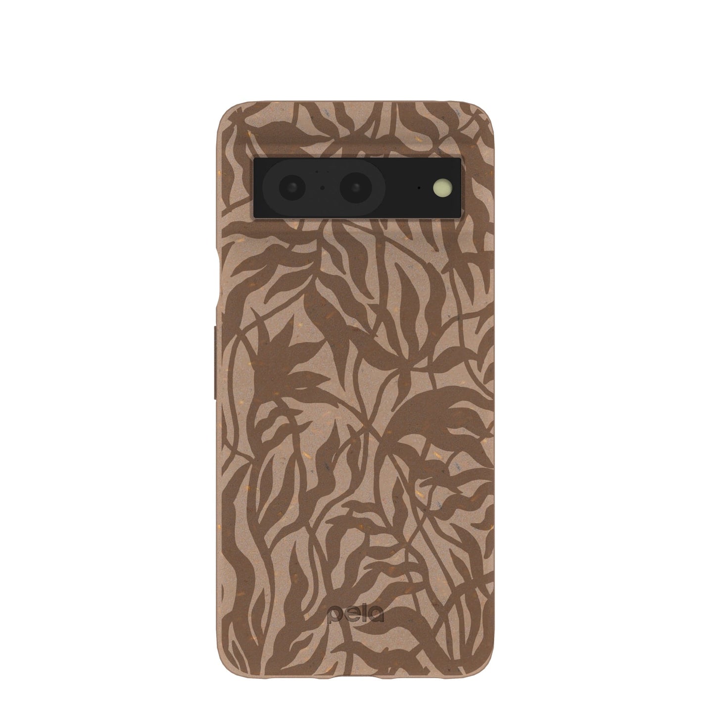 Chocolate Brown Rustic Leaves Google Pixel 8 Case