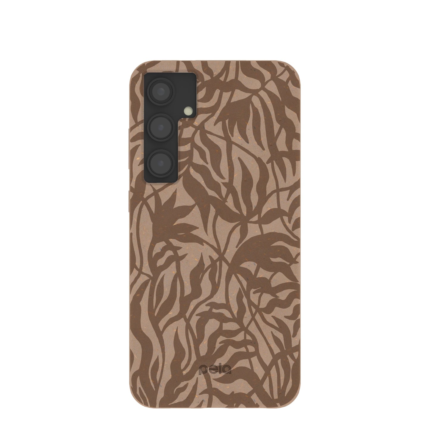 Chocolate Brown Rustic Leaves Samsung Galaxy S24+(Plus) Case