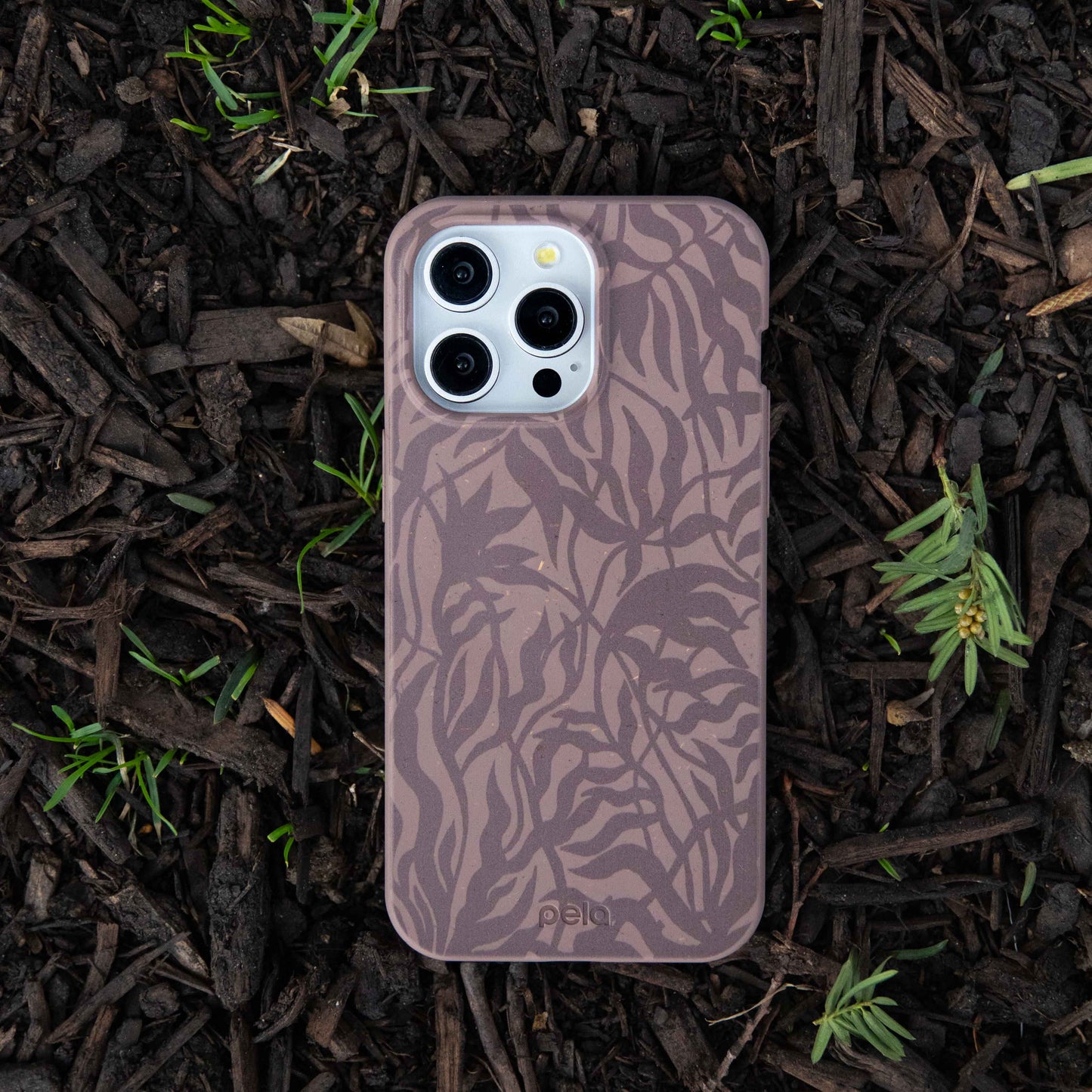 Chocolate Brown Rustic Leaves Samsung Galaxy S24+(Plus) Case