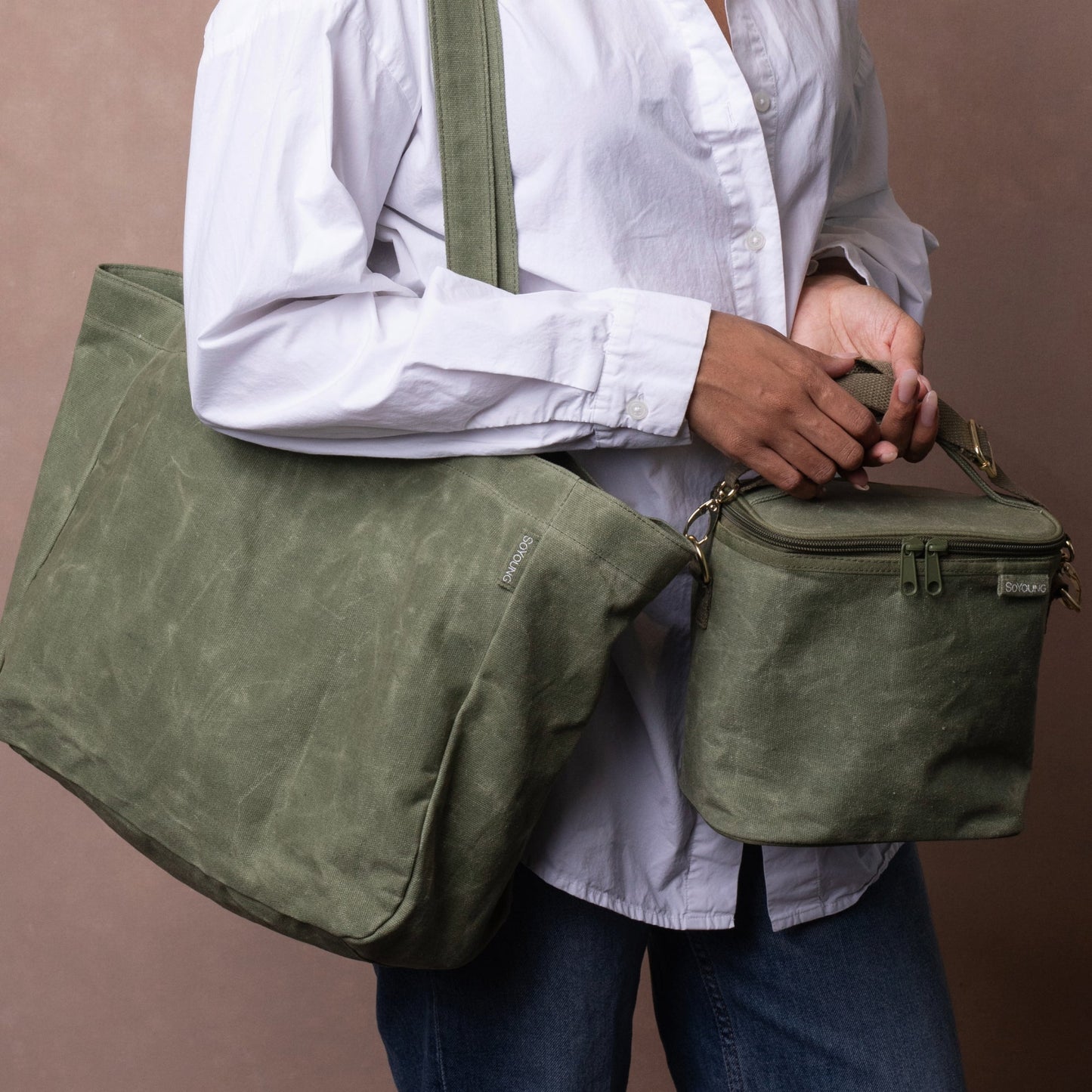 Sage Green Waxed Canvas Bundle - 2pc