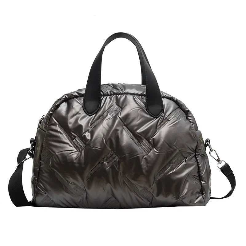 Vvsha Women Winter Shoulder Bags Space Down Bags Cotton Padded Puffer Large Fashion CrossbodyBag Female Puffy Clutch Christmas Bag