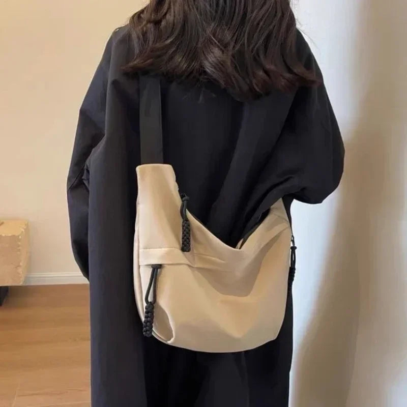 Vvsha Nylon Hobos Crossbody Bags Solid Casual Zipper Women's Bags 2025 Fashion High Capacity Solid Color Single Shoulder Totes Bag