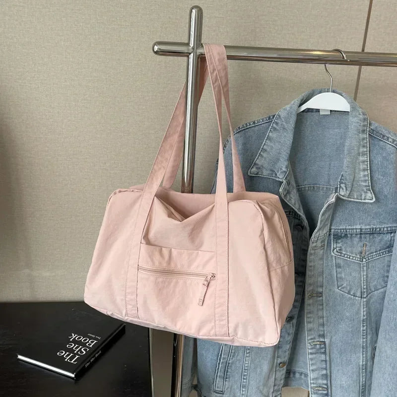 Vvsha Casual Large Capaci Nylon Cloth Bag Women 2025 New Fashion Commuter Shoulder Bag Short-Distance Travel Bag Fitness Handbag