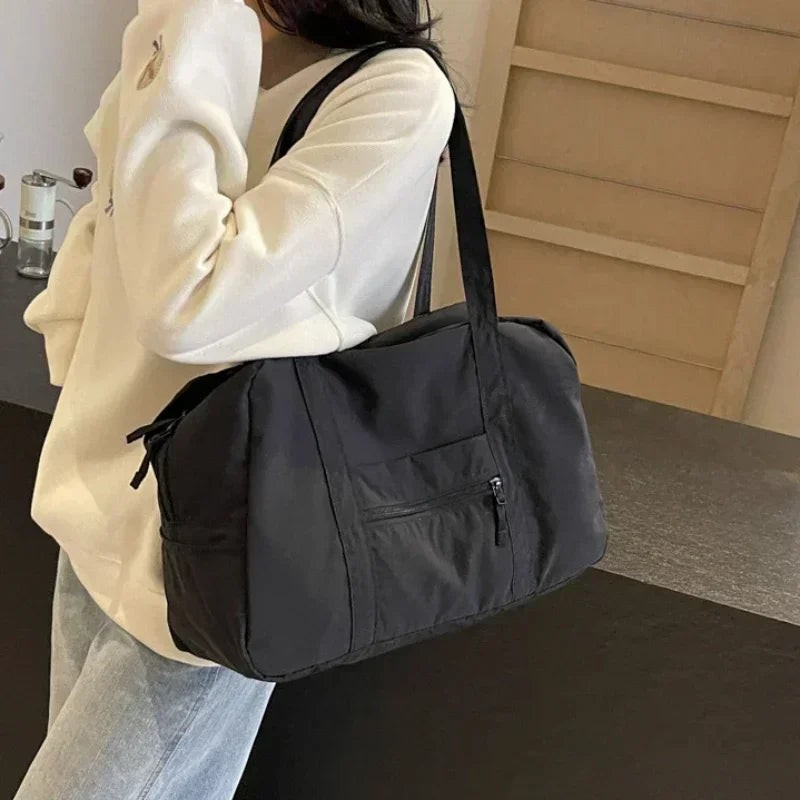Vvsha Casual Large Capaci Nylon Cloth Bag Women 2025 New Fashion Commuter Shoulder Bag Short-Distance Travel Bag Fitness Handbag