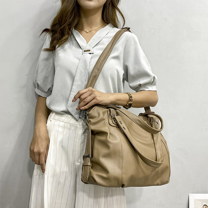 Vvsha Women's Retro Roomy Shoulder Bag Female Luxury Black Classic Crossbody Bag Quality Leather Ladies Large Commuter Tote Handbag