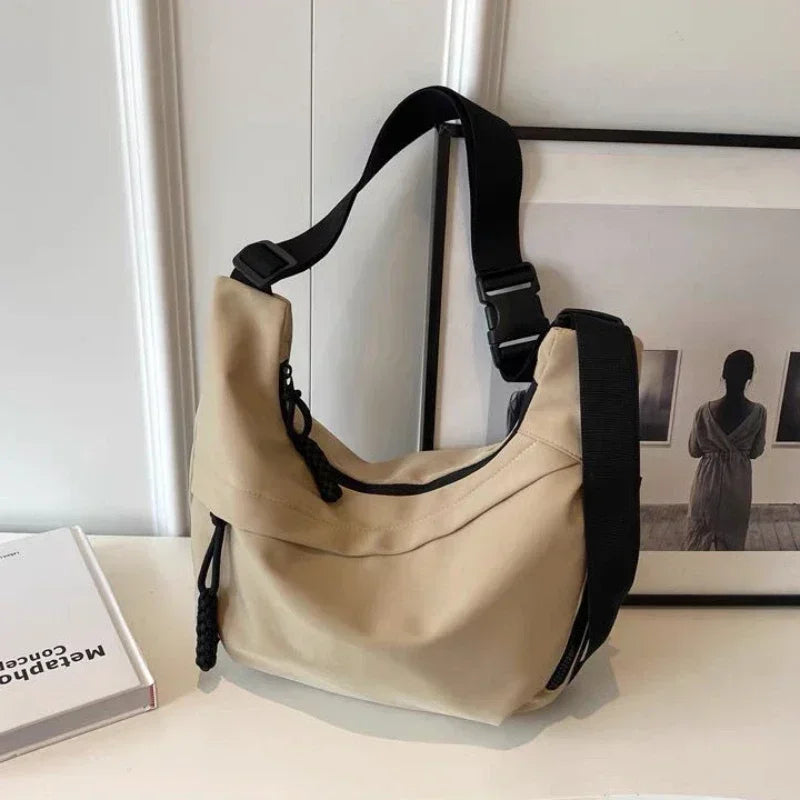Vvsha Nylon Hobos Crossbody Bags Solid Casual Zipper Women's Bags 2025 Fashion High Capacity Solid Color Single Shoulder Totes Bag