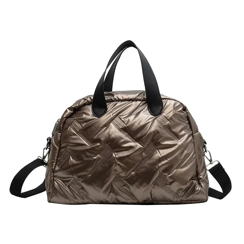 Vvsha Women Winter Shoulder Bags Space Down Bags Cotton Padded Puffer Large Fashion CrossbodyBag Female Puffy Clutch Christmas Bag