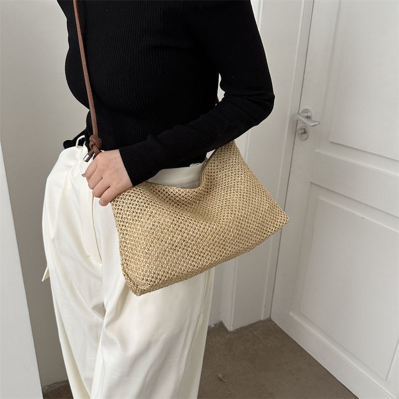 Vvsha Summer Holiday Travel Woven Bag Fashionable Leisure Beach Straw Shoulder Bag Ladies Versatile Casual Crossbody Bags 2025