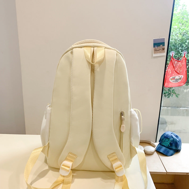 Vvsha Cute Nylon School Backpack for Girls Teenage Student Women Backpack Multi-Pocket Schoolbag Kawaii Laptop Book Bag Pack Mochila