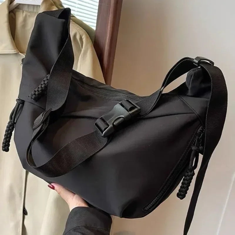 Vvsha Nylon Hobos Crossbody Bags Solid Casual Zipper Women's Bags 2025 Fashion High Capacity Solid Color Single Shoulder Totes Bag