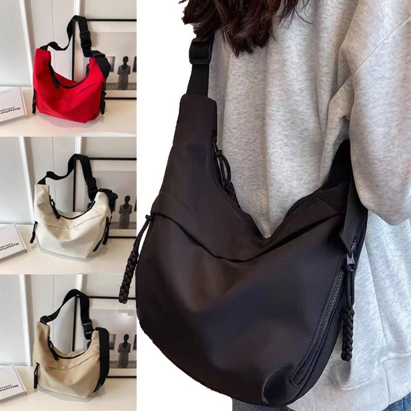 Vvsha Nylon Hobos Crossbody Bags Solid Casual Zipper Women's Bags 2025 Fashion High Capacity Solid Color Single Shoulder Totes Bag