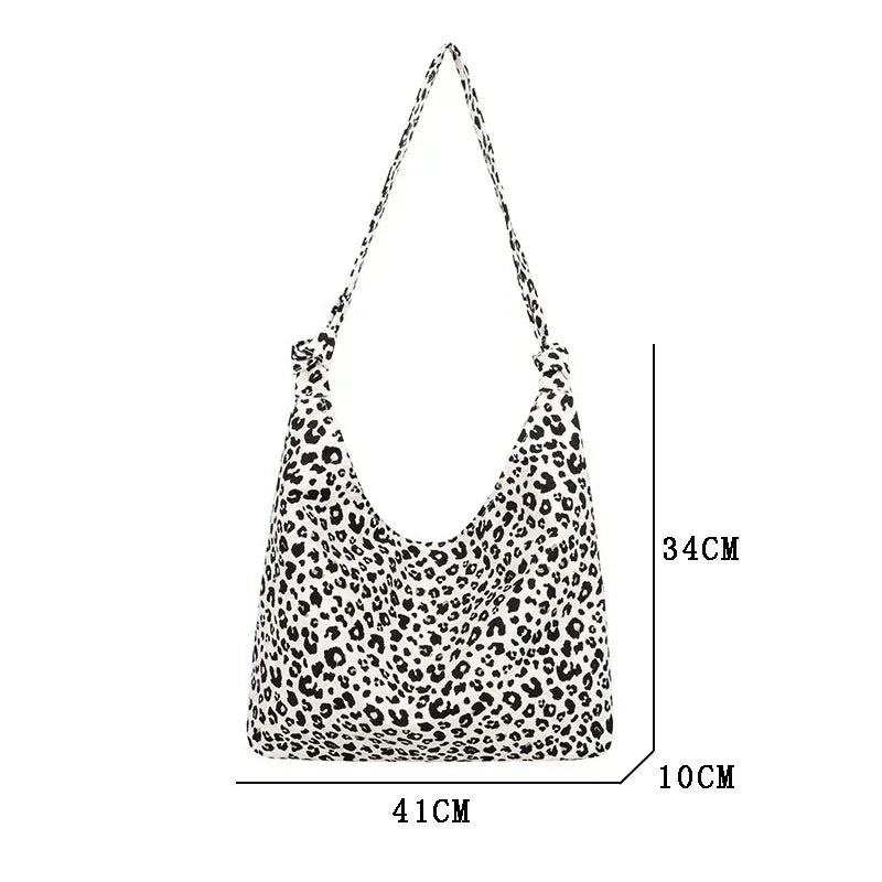 Vvsha Women's Bag Cheap Casual Large Capacity Shoulder Bags Shopper Canvas Fashion Harajuku Zipper Leopard Print Ulzzang Handbags