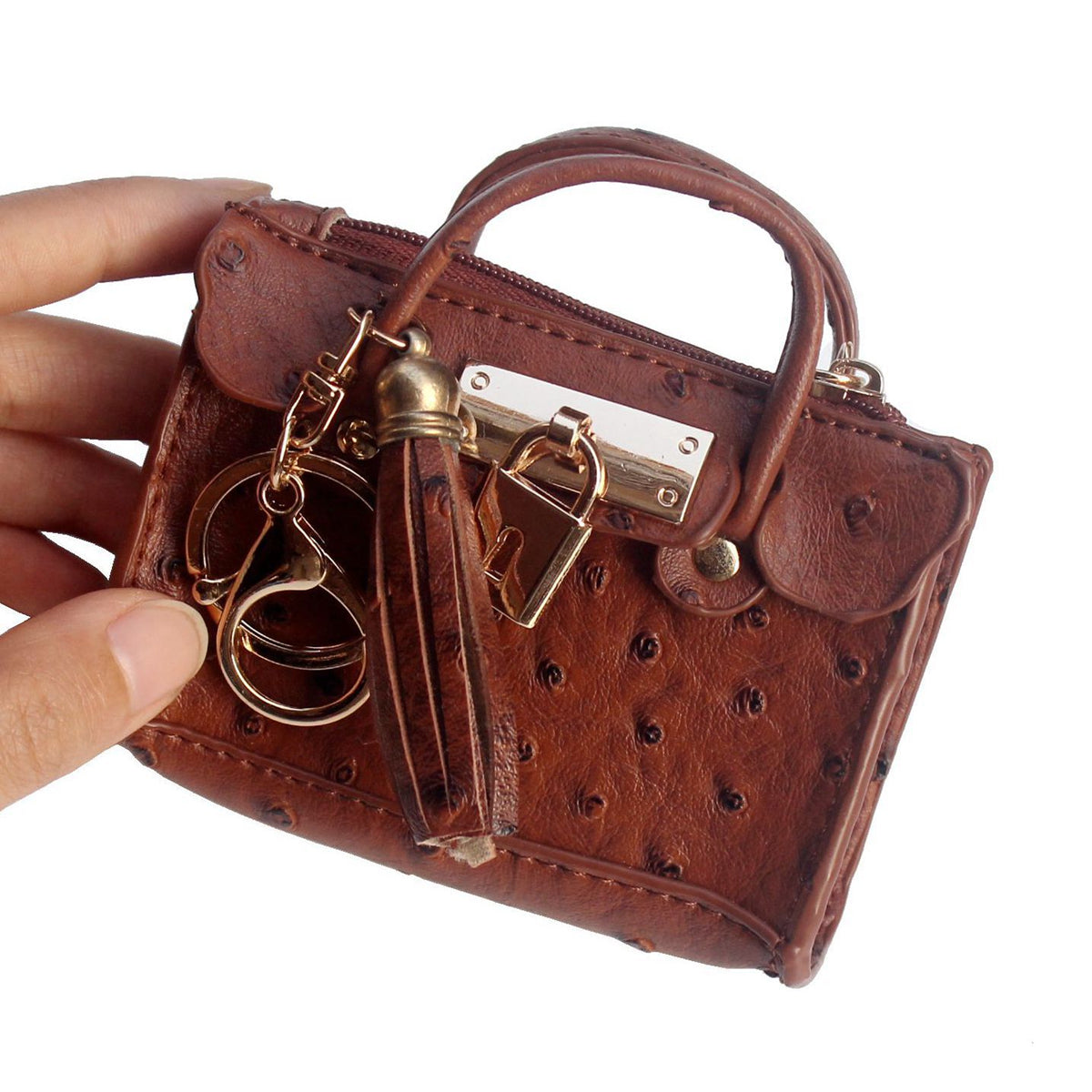 Vvsha Fashion tassel hand-held coin purse keychain bag doll pendant