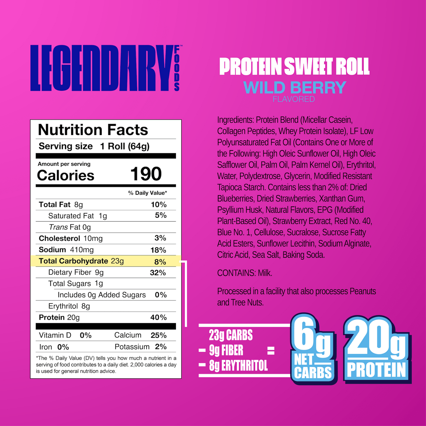 Legendary Foods Protein Sweet Roll 8 Pack