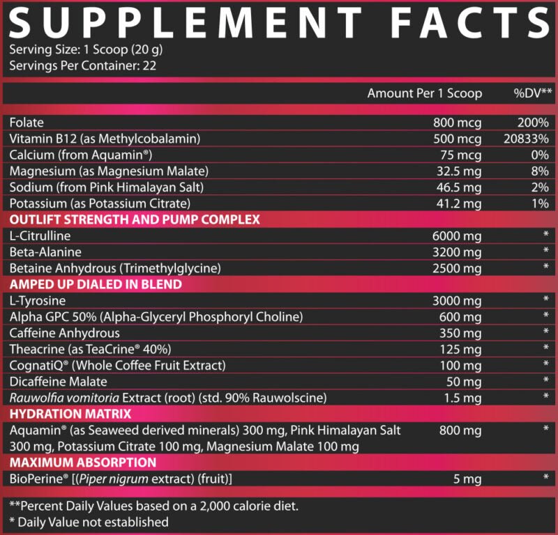 Nutrex Outlift Amped High Stim Pre-Workout