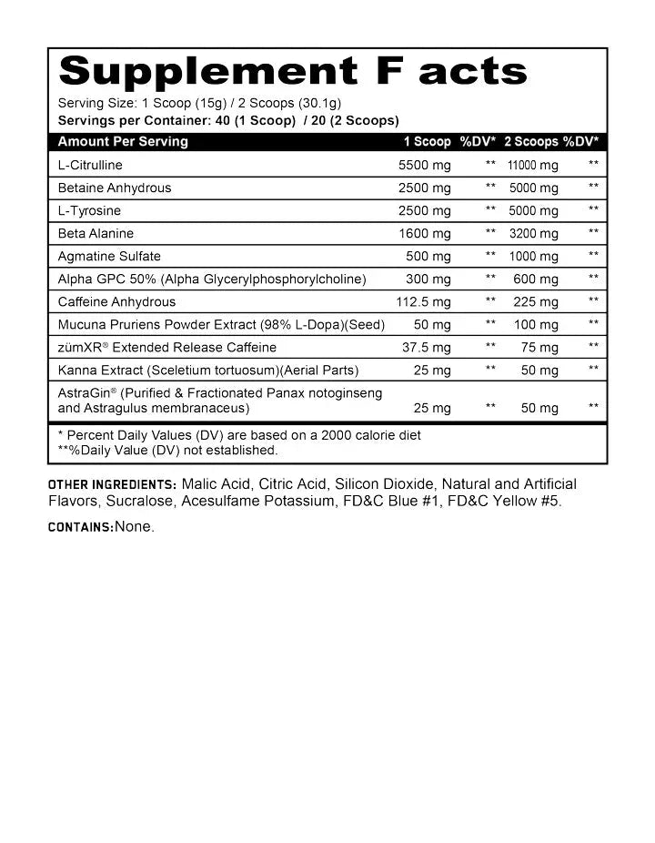 Panda Supplements & V1 Nutra Collaboration PANDAMUS L2 Pre-Workout