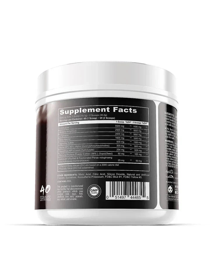 Panda Supplements™ & V1 Nutra Collaboration PANDAMUS Level 1 Pre-Workout