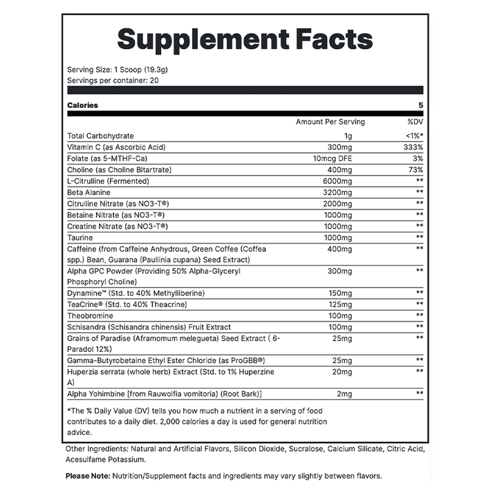 Redcon1 Total War Black OPS Extreme Preworkout