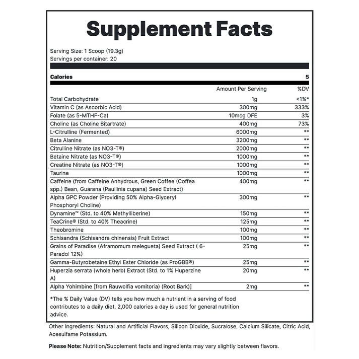 Redcon1 Total War Black OPS Extreme Preworkout