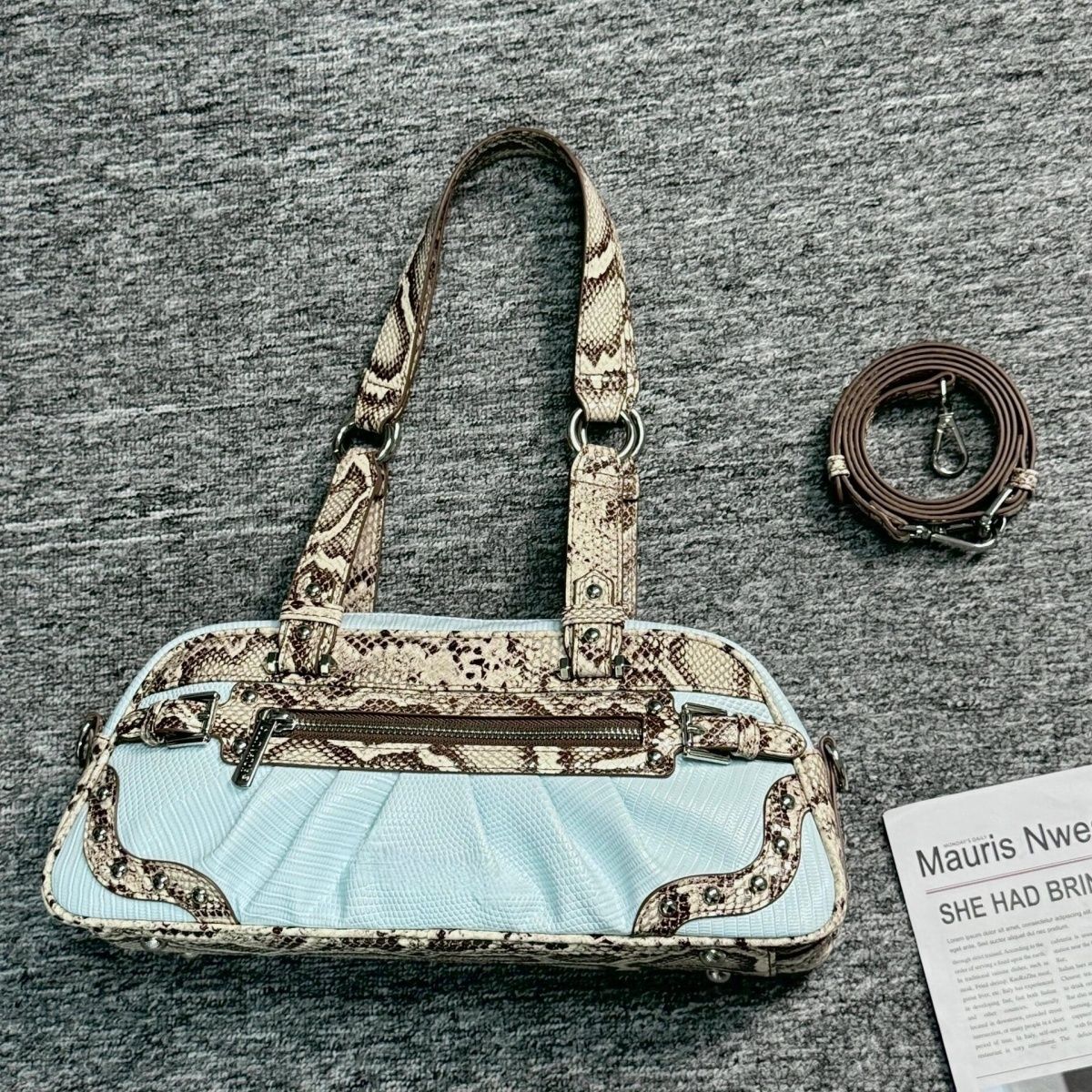 Vvsha Vintage Y2k Shoulder Bags Purse Women Hot Girls Snake Pattern Casual Underarm Bag Female Retro Handbag crossbody bags