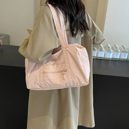 Vvsha Casual Large Capaci Nylon Cloth Bag Women 2025 New Fashion Commuter Shoulder Bag Short-Distance Travel Bag Fitness Handbag