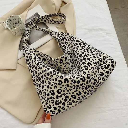 Vvsha Women's Bag Cheap Casual Large Capacity Shoulder Bags Shopper Canvas Fashion Harajuku Zipper Leopard Print Ulzzang Handbags