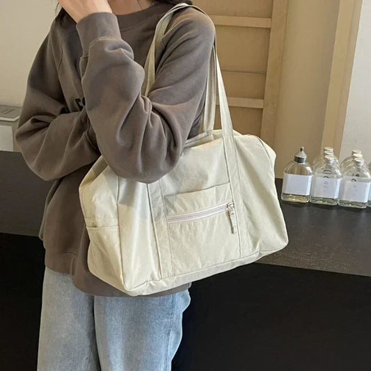Vvsha Casual Large Capaci Nylon Cloth Bag Women 2025 New Fashion Commuter Shoulder Bag Short-Distance Travel Bag Fitness Handbag