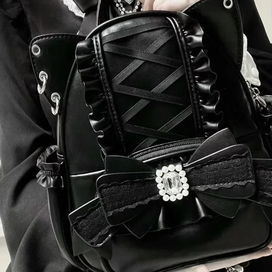 Vvsha Japanese Ita Mochila Lace Cat's Ear School Bag Cute Large Capacity Mochilas Mujer New Bow Women Bags Student Backpack