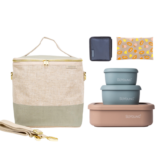 The Ultimate Lunch Bundle - Cement Color Block - 6pc