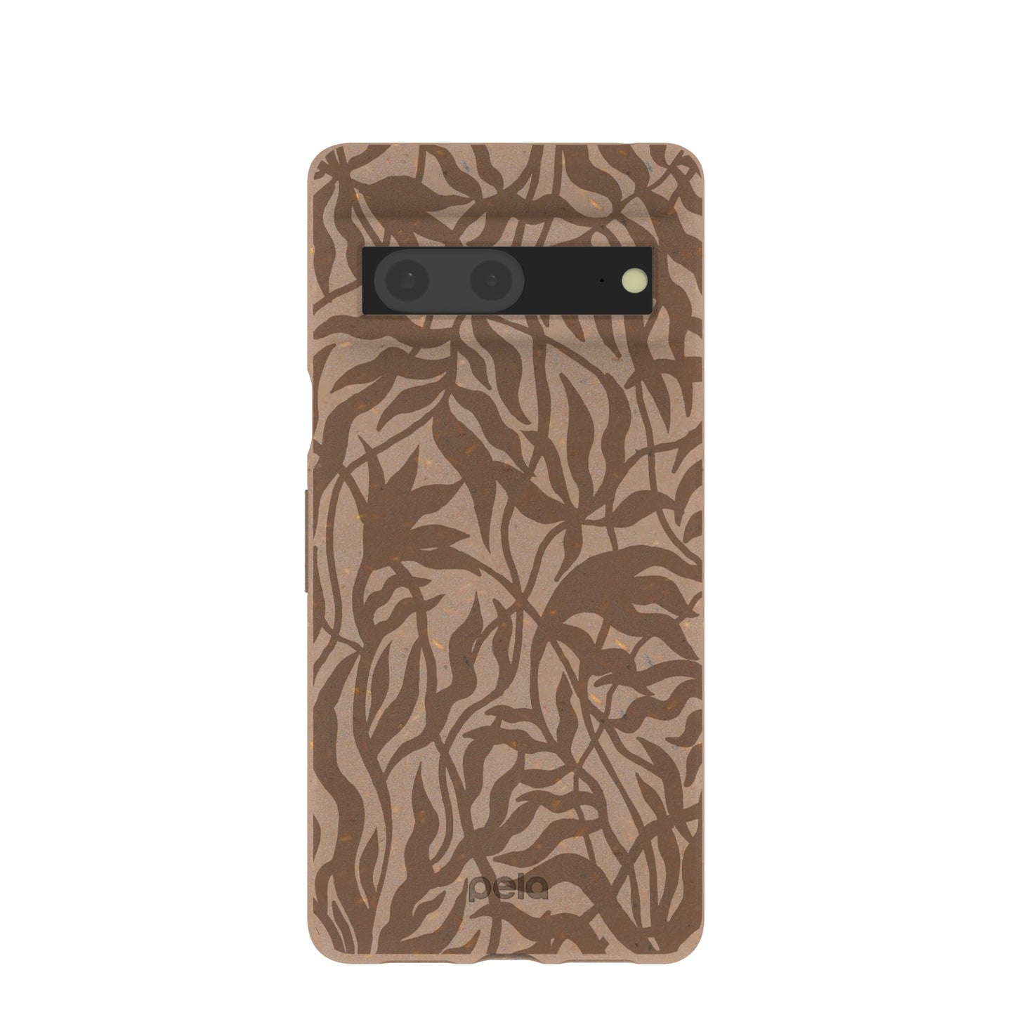 Chocolate Brown Rustic Leaves Google Pixel 7 Case