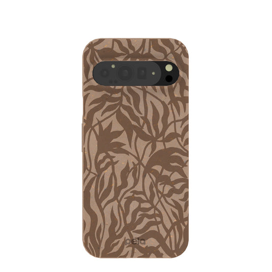 Chocolate Brown Rustic Leaves Google Pixel 9 Pro XL Case