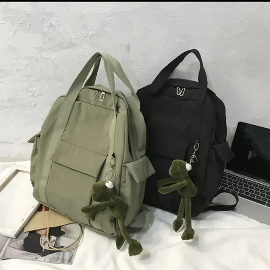 Vvsha Backpacks Women Korean Style Harajuku Multifunction Travel Large Capacity Backpack Retro Solid Waterproof Bag Students Preppy