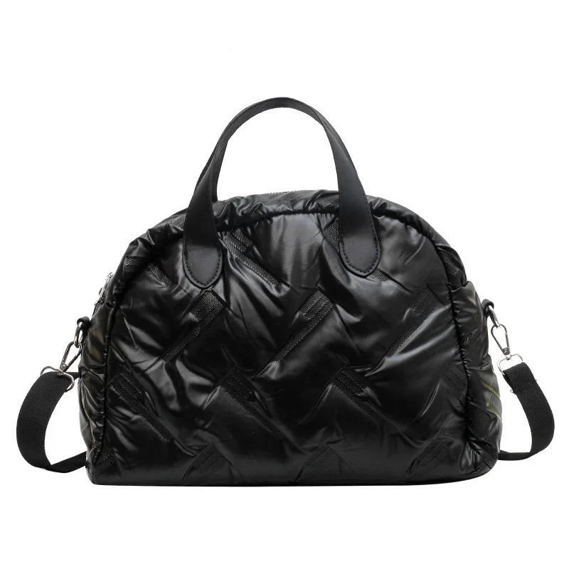 Vvsha Women Winter Shoulder Bags Space Down Bags Cotton Padded Puffer Large Fashion CrossbodyBag Female Puffy Clutch Christmas Bag