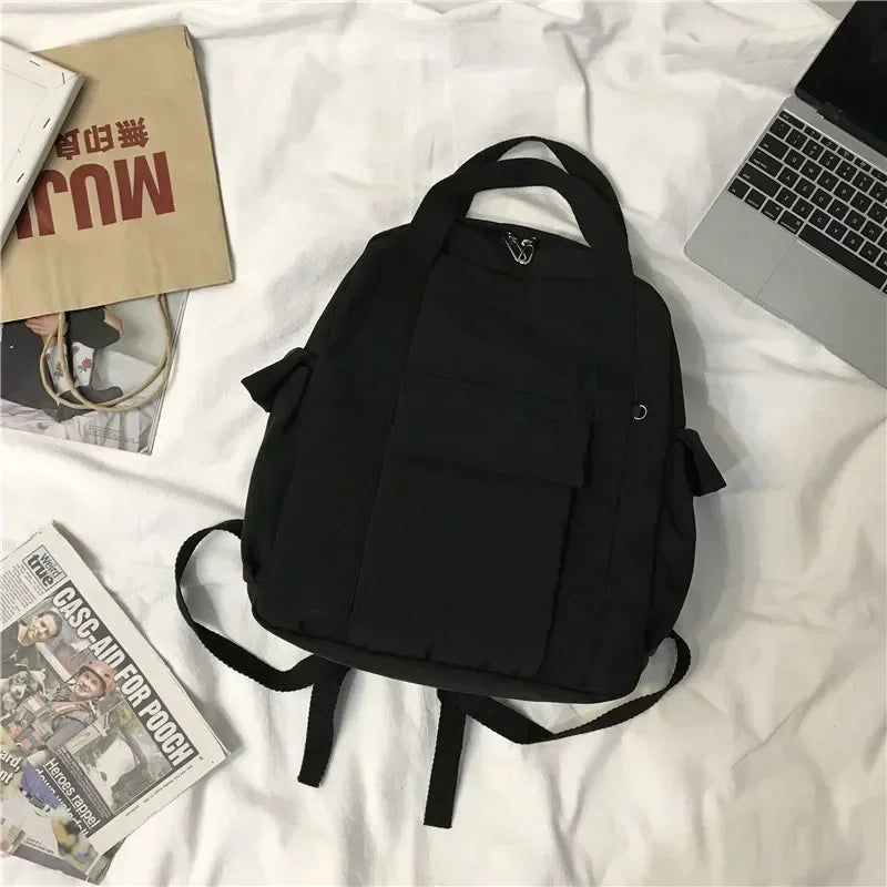 Vvsha Backpacks Women Korean Style Harajuku Multifunction Travel Large Capacity Backpack Retro Solid Waterproof Bag Students Preppy